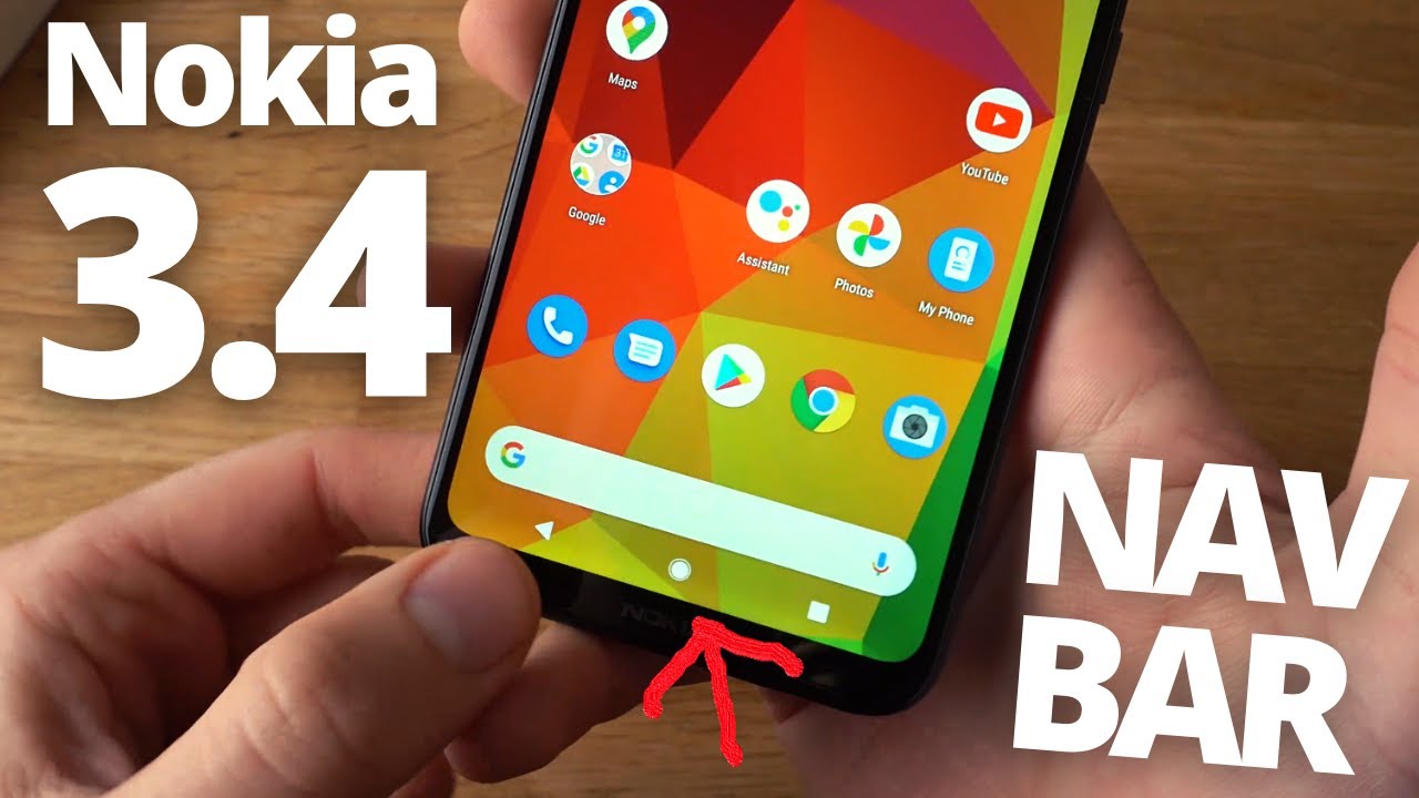Nokia 3.4 : Add Navigation Bar Buttons & Swap from Gesture Control. ( Back,  Home,App Drawer) - YouTube