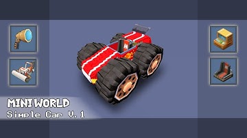 Mini World Block Art : Tutorial - How To Make Car