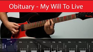 Obituary - My Will To Live Main Guitar Riffs With Tabs(D Standard)