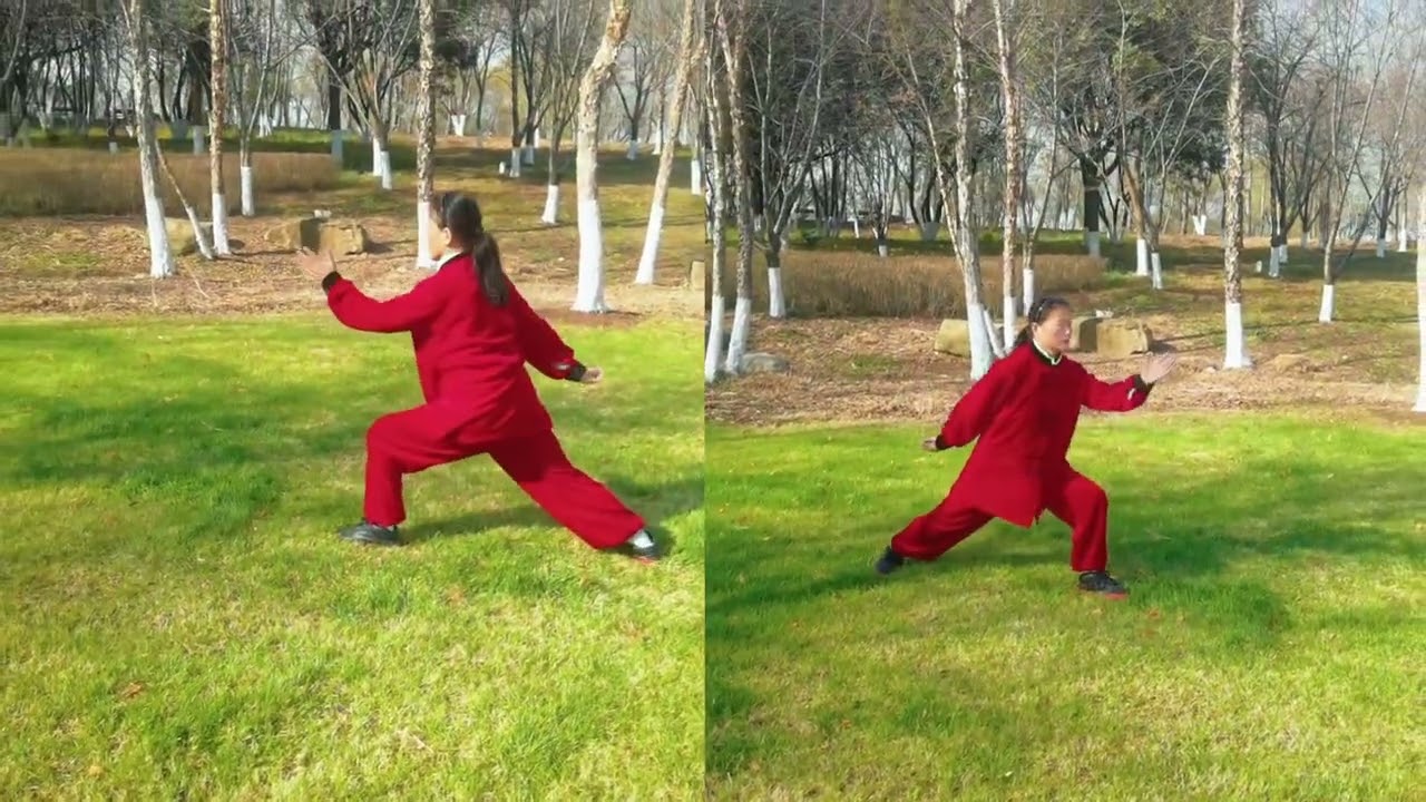 _ Horizontal full-screen _ New 28-form Tai Chi competition routine with front and back