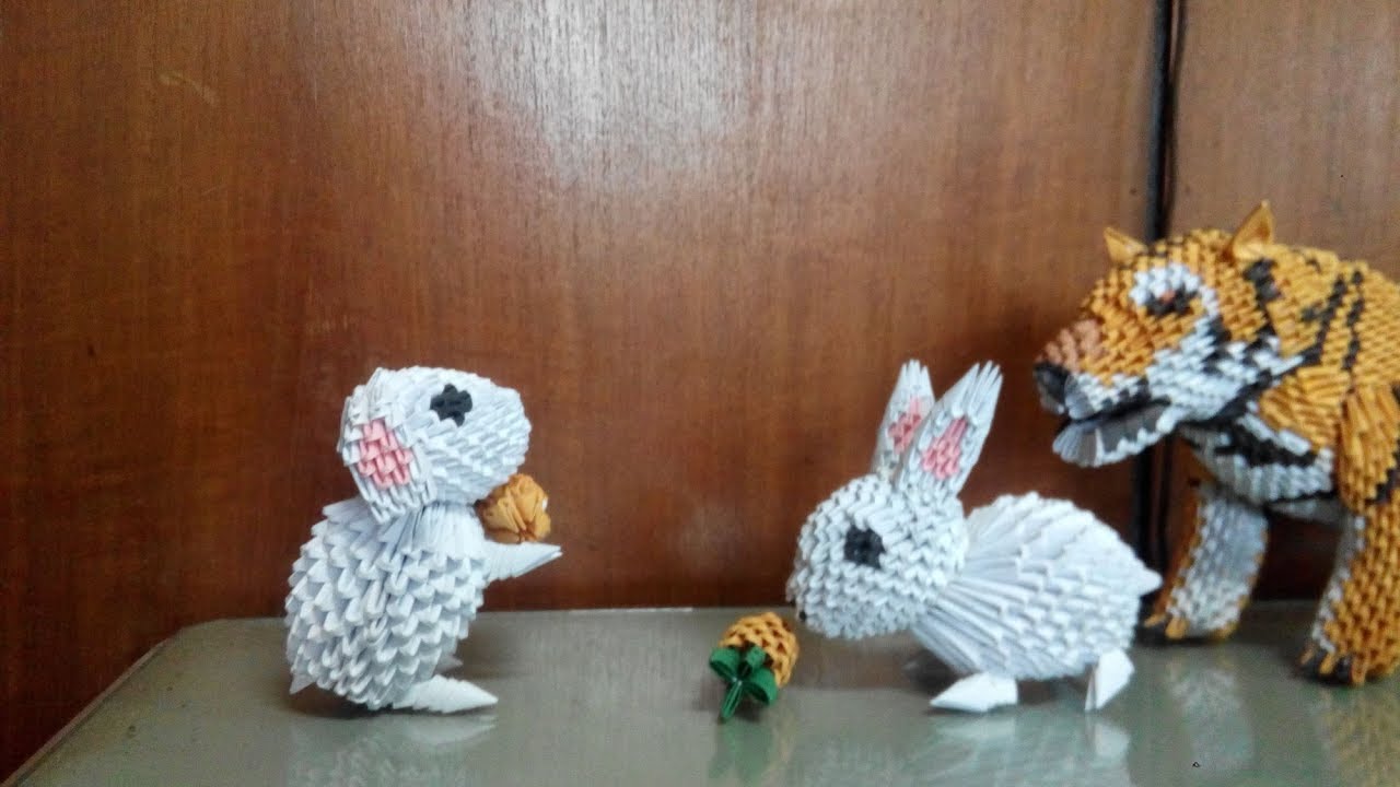 3d origami rabbit tutorial part 2 easy YouTube