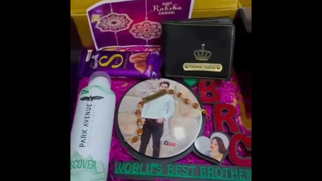Premium Rakhi Gift Set|Customizable BRO Table Top|Personalized Rakhi Gifts for Brother|Rudraksh Rakhi with Gifts
