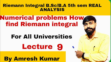 Riemann Integral numerical problems | how to prove function is Riemann integrable B.A B.Sc 3rd year