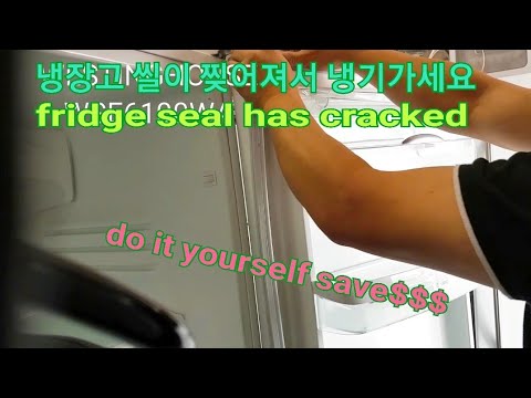 WSE6100WA westinghouse Door seal replace 웨스팅하우스 양문 냉장고 씰 교환