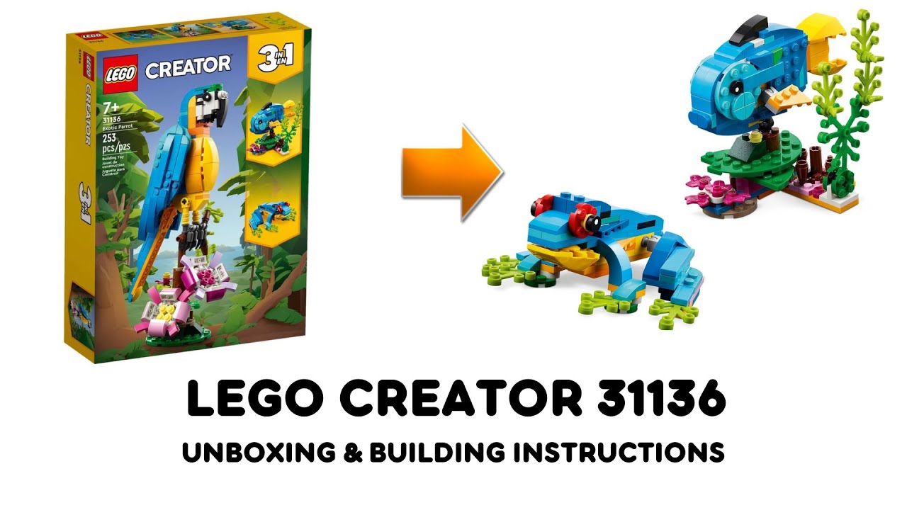 EXOTIC FISH and FROG Lego creator 31136 Unboxing and Building