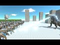 Godzilla vs 100 Modern Mammals Animal Revolt Battle Simulator