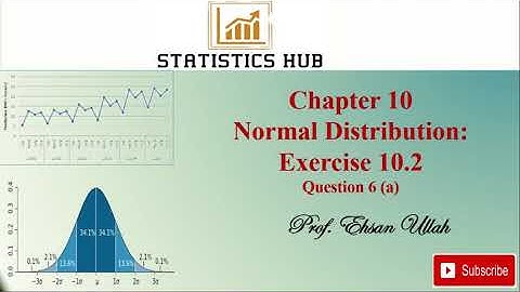 Normal Distribution | Statistics | Chapter 10 | Exercise 10.2 | Question 6 (a)