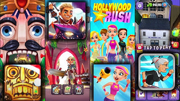 Temple Run 2 Winter Toyland Vs Blades of Brim Vs Hollywood Rush Vs Angry Gran Run - Endless Run Game