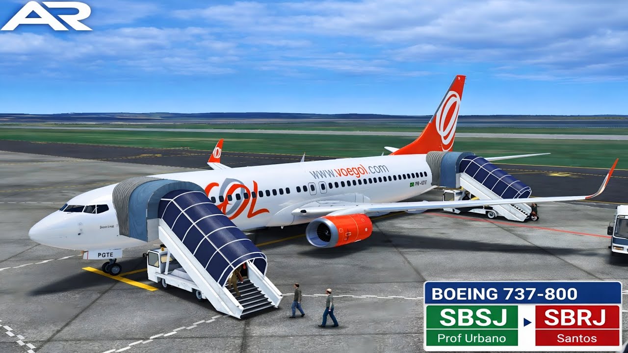 ✈️ VOO COMPLETO RFS | Boeing 737-800 🇧🇷📍SBSJ  (Prof Urbano) – ➡️ SBRJ (Santos Dumont) Quad Hd.
