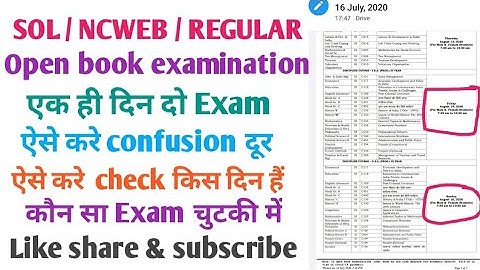 Datesheet released confusion😵  एक ही दिन दो Exam ऐसे करे confusion दूर || SOL / NCWEB /REGULAR