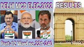 Delhi MCD Election results 2022 ward no. 221-240 #election