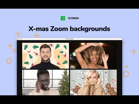 Christmas Zoom Backgrounds by Icons8: Happy Holiday Meetings to You!