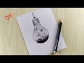 Creative light bulb drawing  butterflies are flying in the bulb  easy pencil sketch drawing