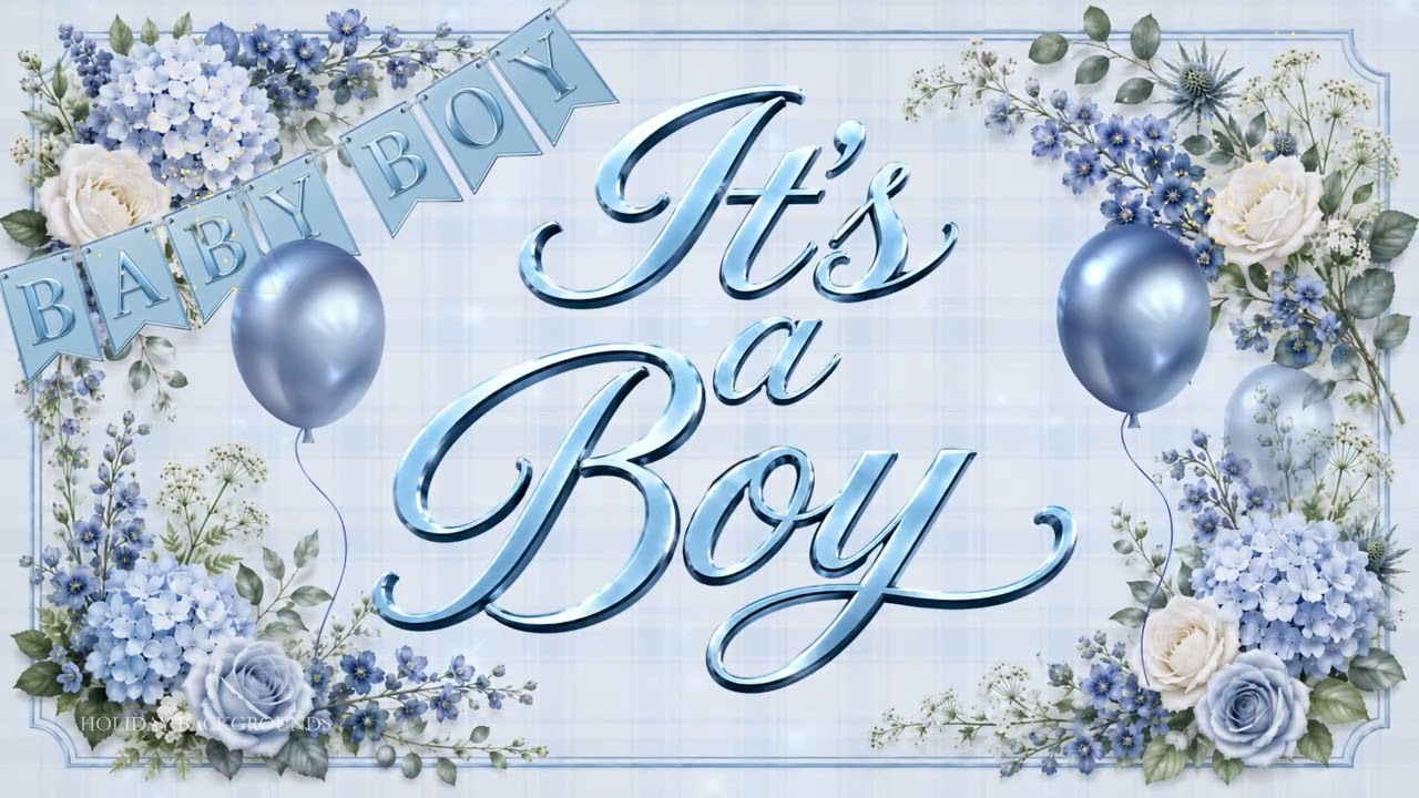 IT'S A BOY BACKGROUND | Baby Showers, Gender Reveals, New Baby Celebrations