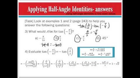 5.6 Half-Angle Identities