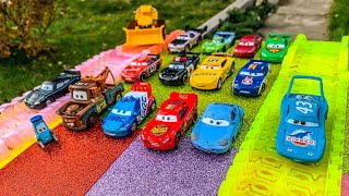 Looking for Disney Pixar Cars On The Rocky Road : Lightning Mcqueen, Cruz, Mater, Guido, Finn, Storm