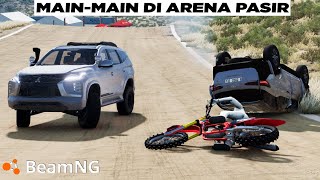 I Use Motocross, Pajero & Fortuner To Play In The Sand 😆😆 BeamNG Drive Gameplay Indonesia