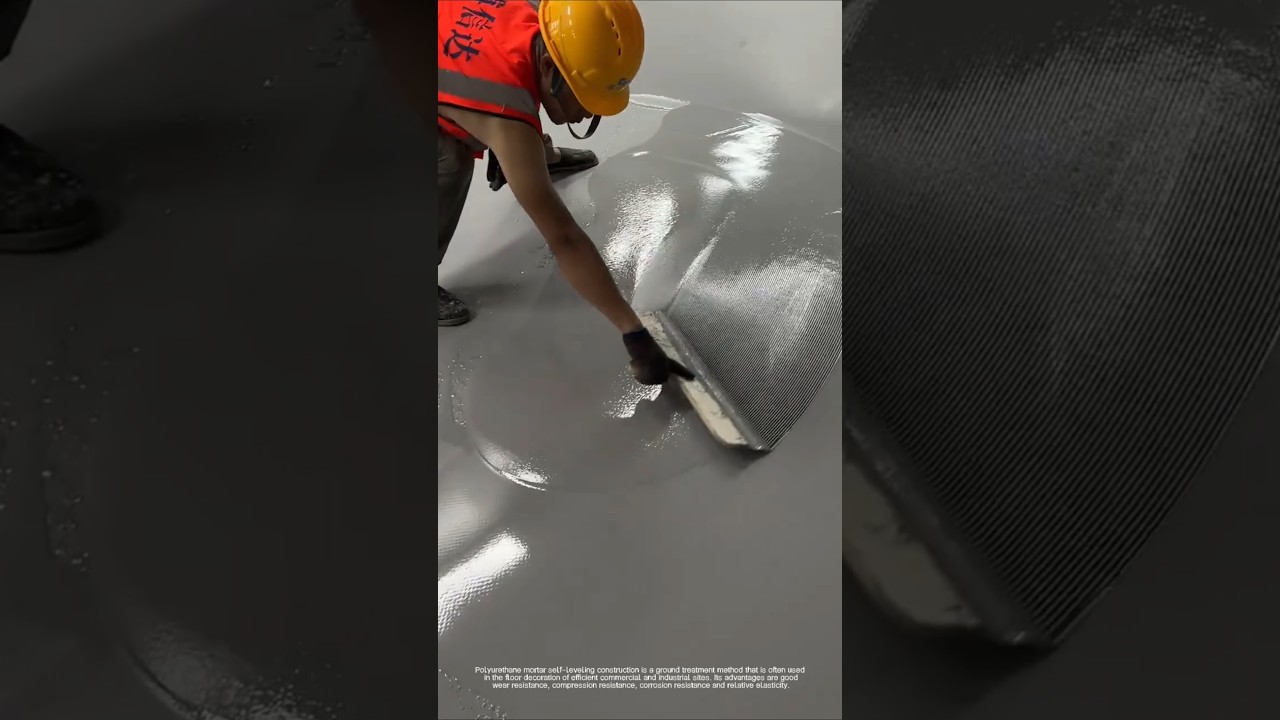 Polyurethane mortar self-leveling construction process