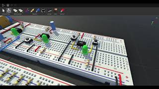 Crumb Electronic Simulator - 555 timer examples and LED Chaser