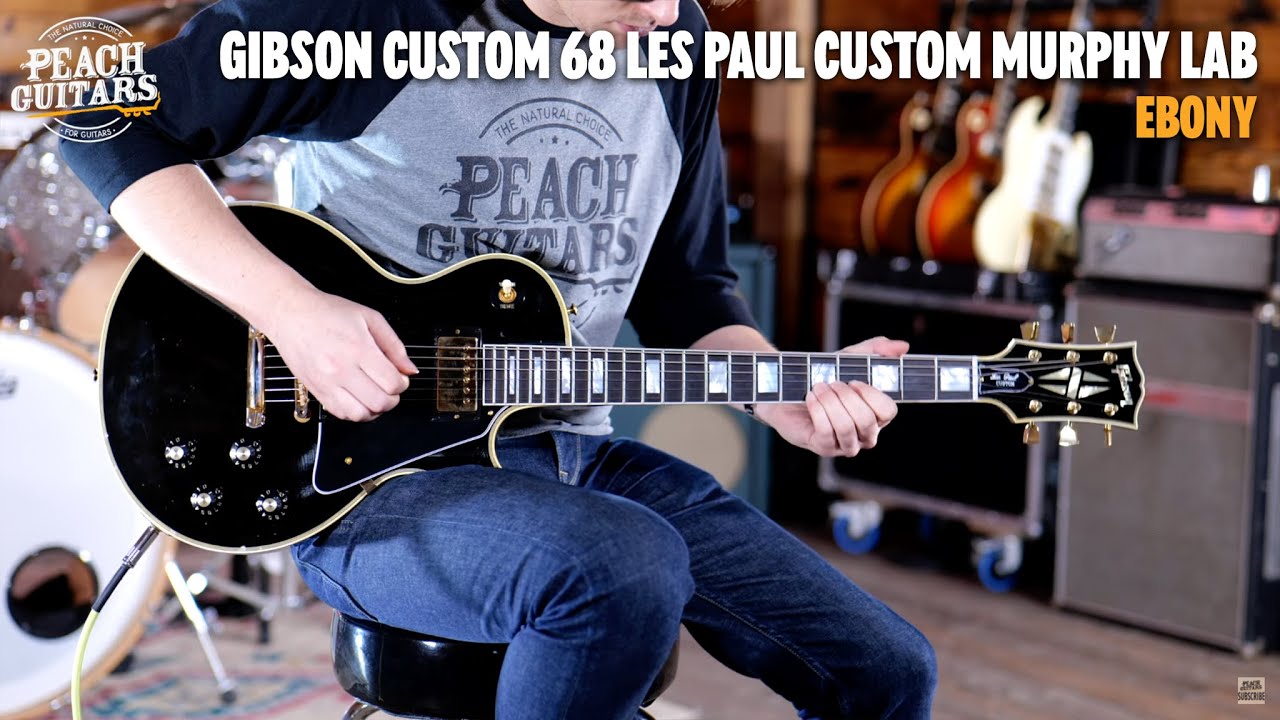 No Talking Just Tones Gibson Custom 68 Les Paul Custom Ebony Murphy Lab Lightly Aged Youtube