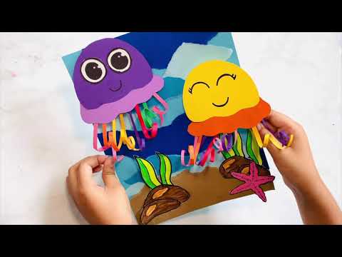 3D Jellyfish Paper Craft For Kids #papercrafts #craftsforkids