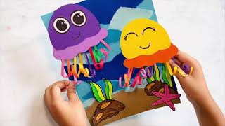 3D Jellyfish Paper Craft For Kids #papercrafts #craftsforkids