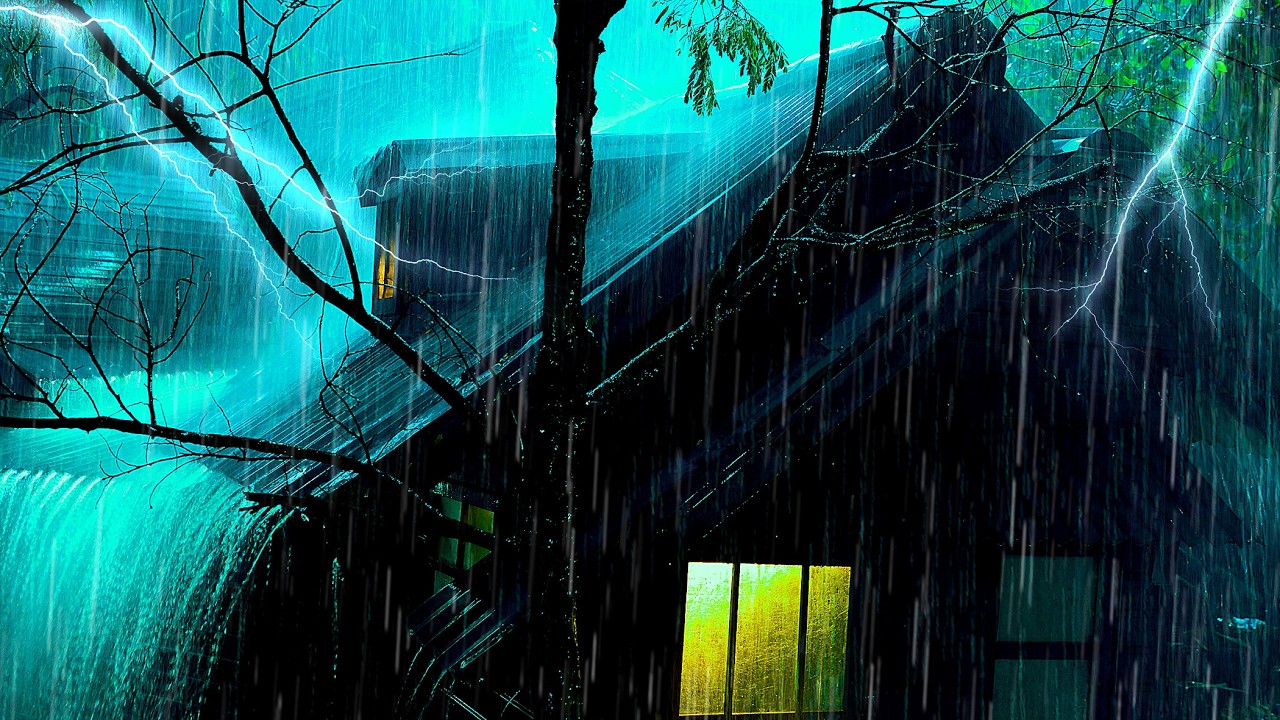 Fall Asleep Instantly with Heavy Rain & Thunder on a Tin Roof / Beat & Goodbye Insomnia in 3 Minutes