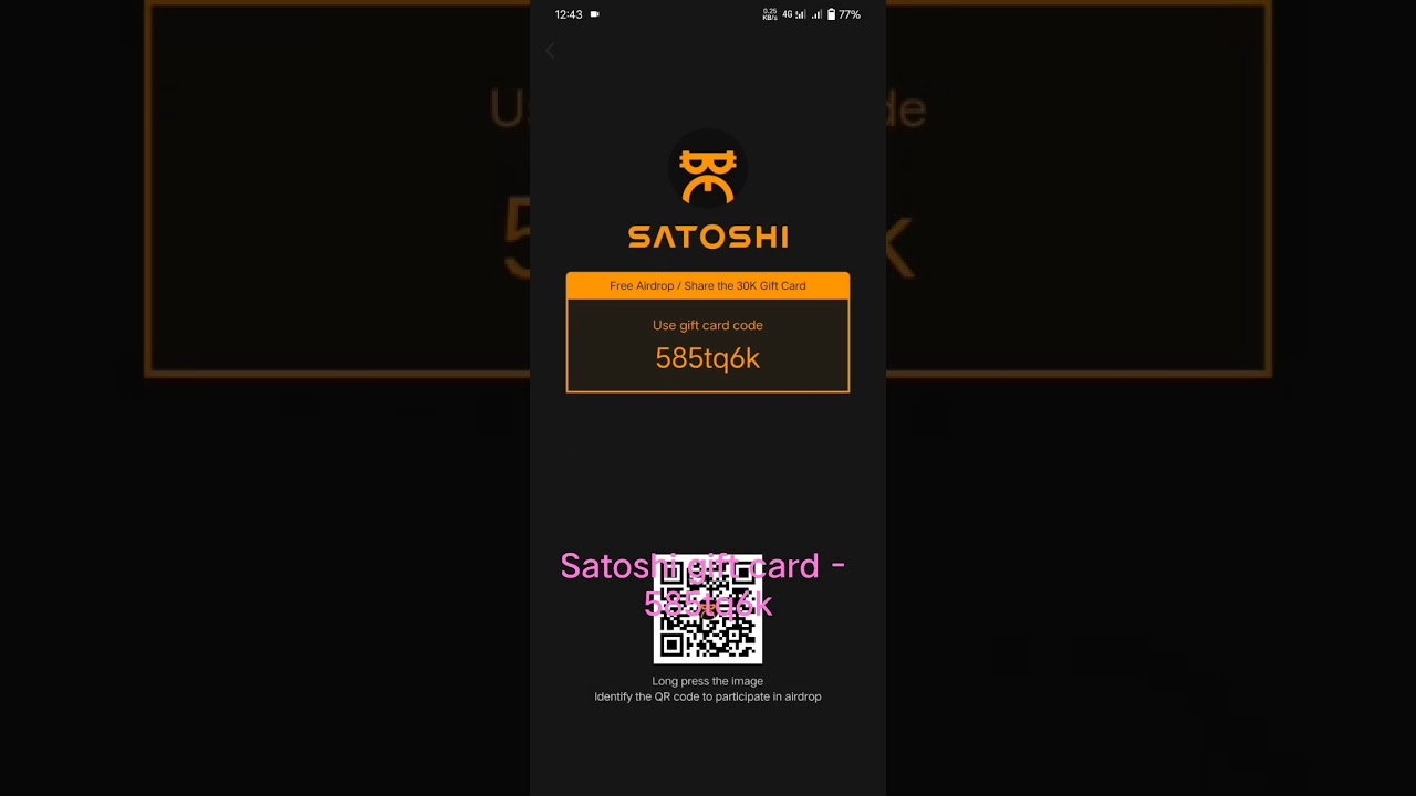 Satoshi gift card - 585tq6k