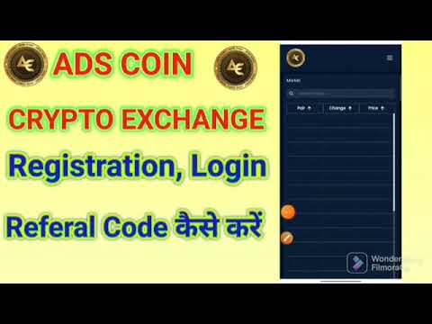 Ads coin crypto exchange Registration, Login, Referral code kaise kare