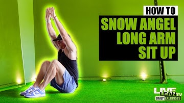 How To Do A SNOW ANGEL LONG ARM SIT UP | Exercise Demonstration Video and Guide