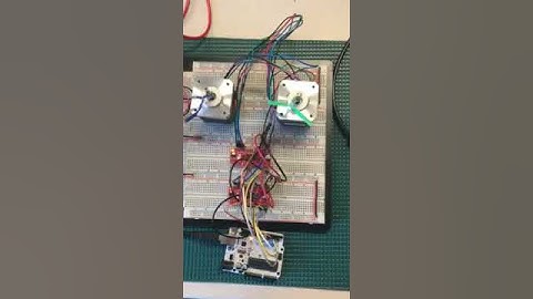 Arduino, (2) NEMA-16 Stepper Motors, (2) EasyDriver Boards