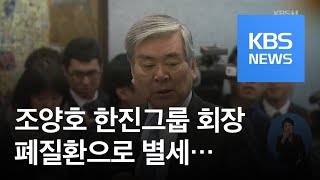 조양호 한진그룹 회장 미국서 폐질환으로 별세…향년 70세 / KBS뉴스(News)