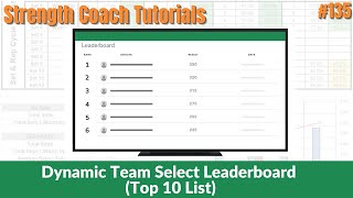 Google Sheets Leaderboad with Team Selection | SCT 135
