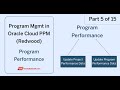 Program Performance in Program Management (Part 5 of 15) | Oracle Fusion PPM Cloud (Redwood)