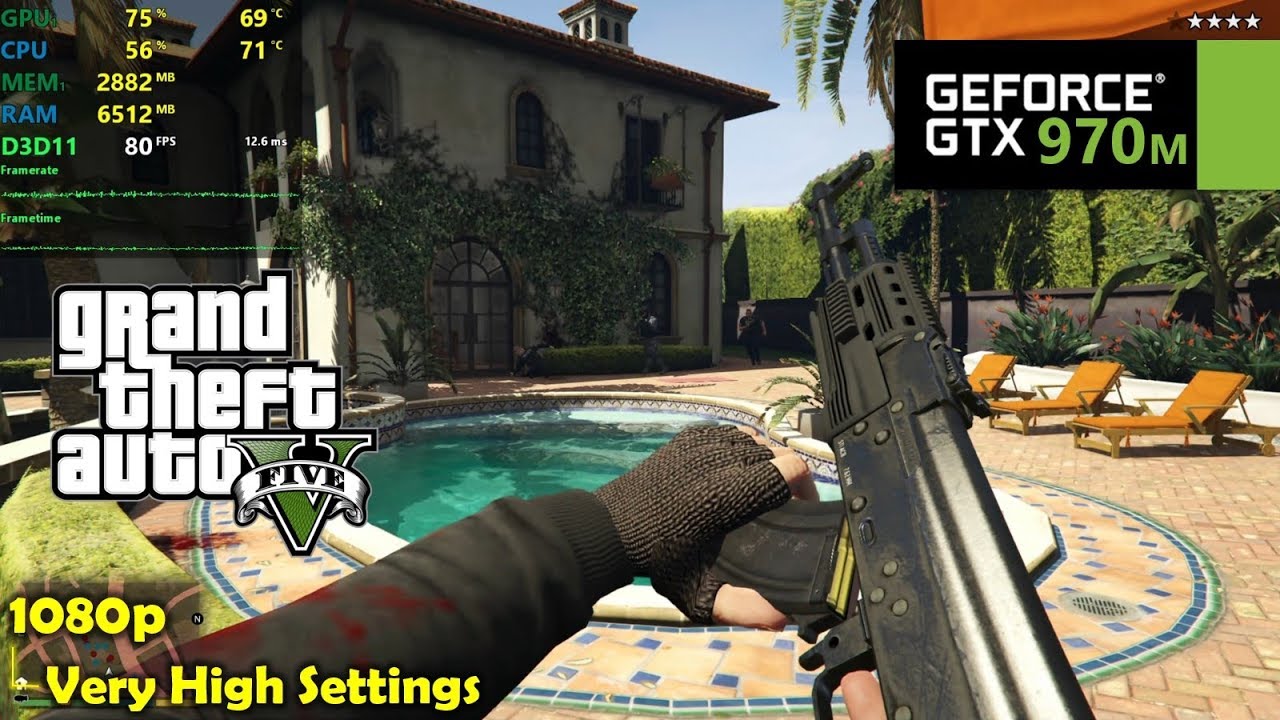 Gtx 970m Gta 5 V 1080p Very High Settings Youtube