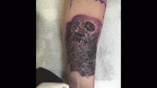 Blackbeard skull tattoo time lapse