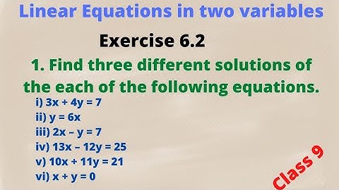Linear Equations in two variables Exercise 6.1/ Linear Equations in two variables class 9