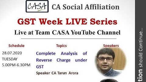 Webinar on GST - RCM