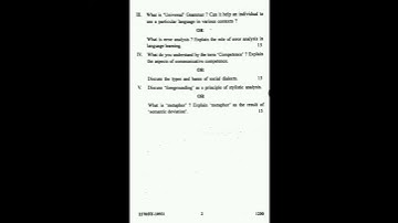 M.A (English) 3rd Sem Previous Year paper2019 option.(ii) APPLIED LINGUISTICS-I PAPER-IV PU CHD