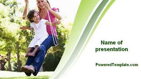 Mother and Daughter On A Swing PowerPoint Template by PoweredTemplate.com