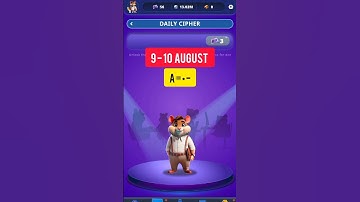 Hamster Kombat Dev Game Daily Cipher 9 August| Hamster Kombat Daily Cipher Code Daily Combo