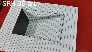 HOW to draw 3D art for beginners l 3D drawing trickart optical illusion #art #3dtrickart #3ddrawing