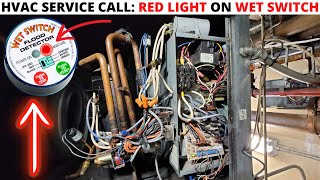 HVAC Service Call: Water Cooled Heat Pump Not Working (Red Light On Wet Switch Flood Detector) Reset