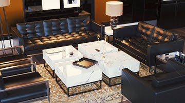 Leather Sofa Interior Renders | Keyshot