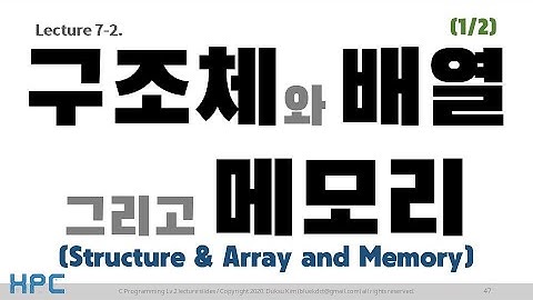 [C언어 Lv2] 7강. 문자열 (2/5) - 구조체 배열, 그리고 메모리 (Part1)
