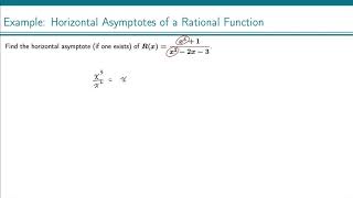 Example: Horizontal Asymptote of a Rational Function (2)