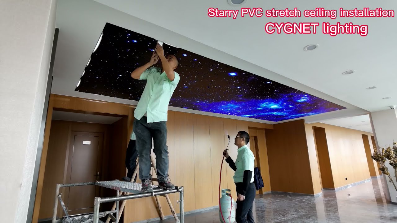 Starry sky PVC stretch ceiling installation YouTube