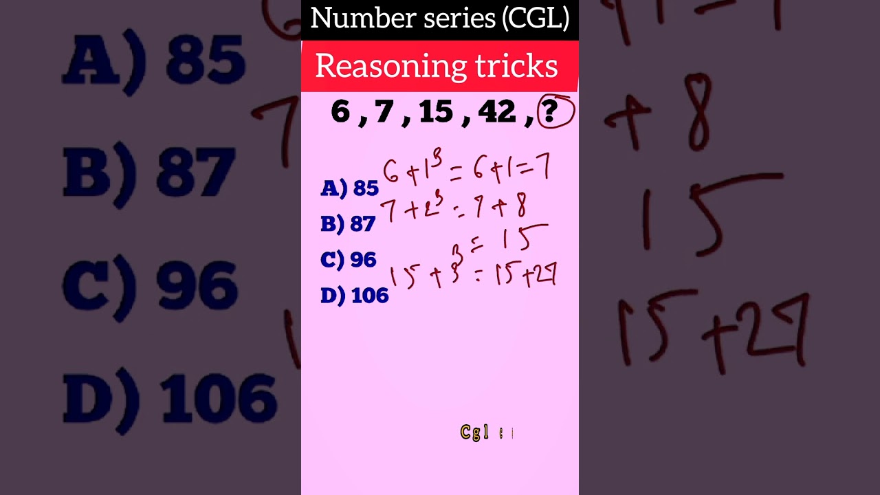 Number series reasoning class | Reasoning tricks |