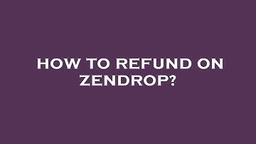 How to refund on zendrop?