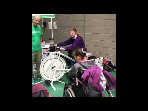 Pupils with additional support needs at Ashton School enjoying the bike.